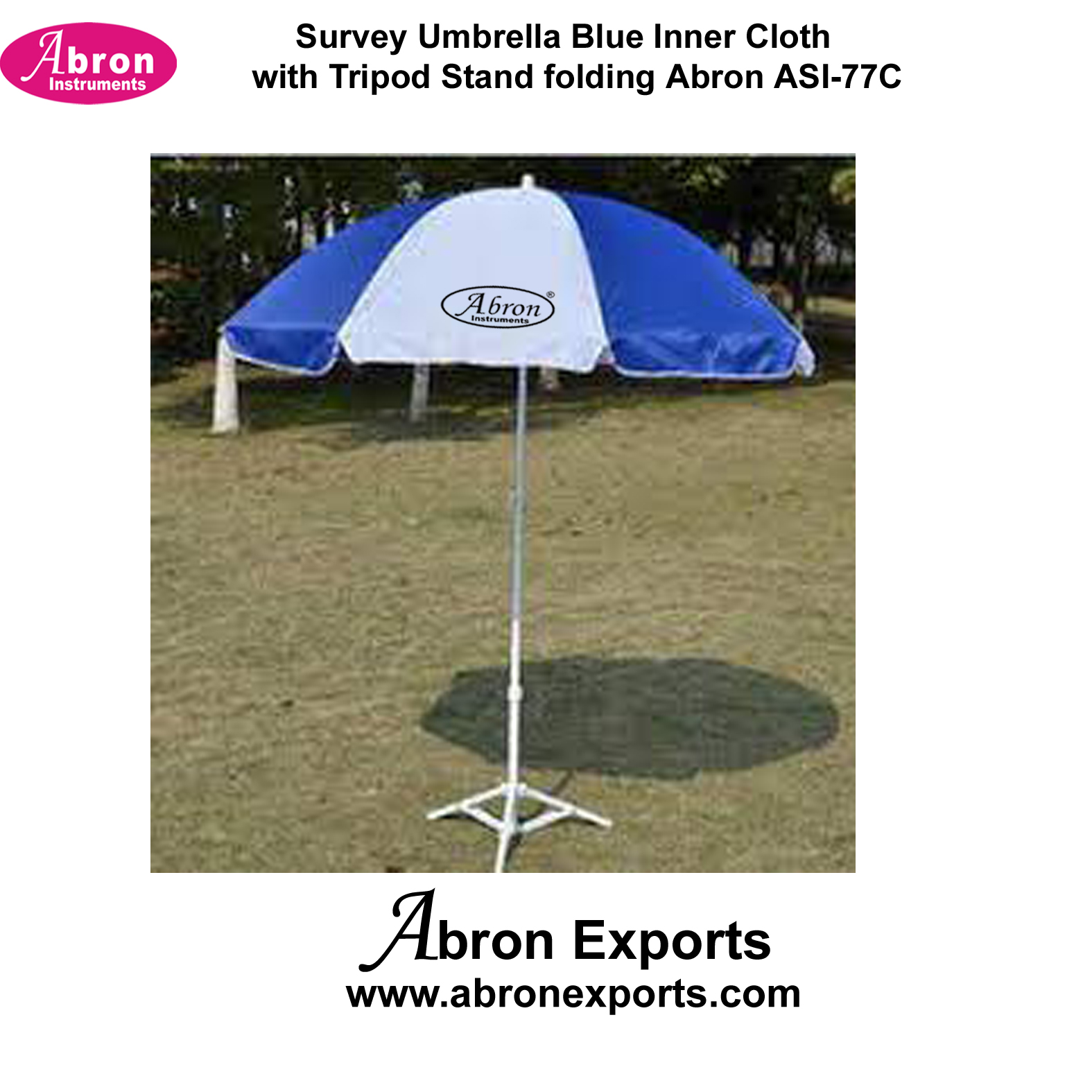 Survey Umbrella Blue Inner Cloth With Tripod Stand Folding Abron ASI-77C 